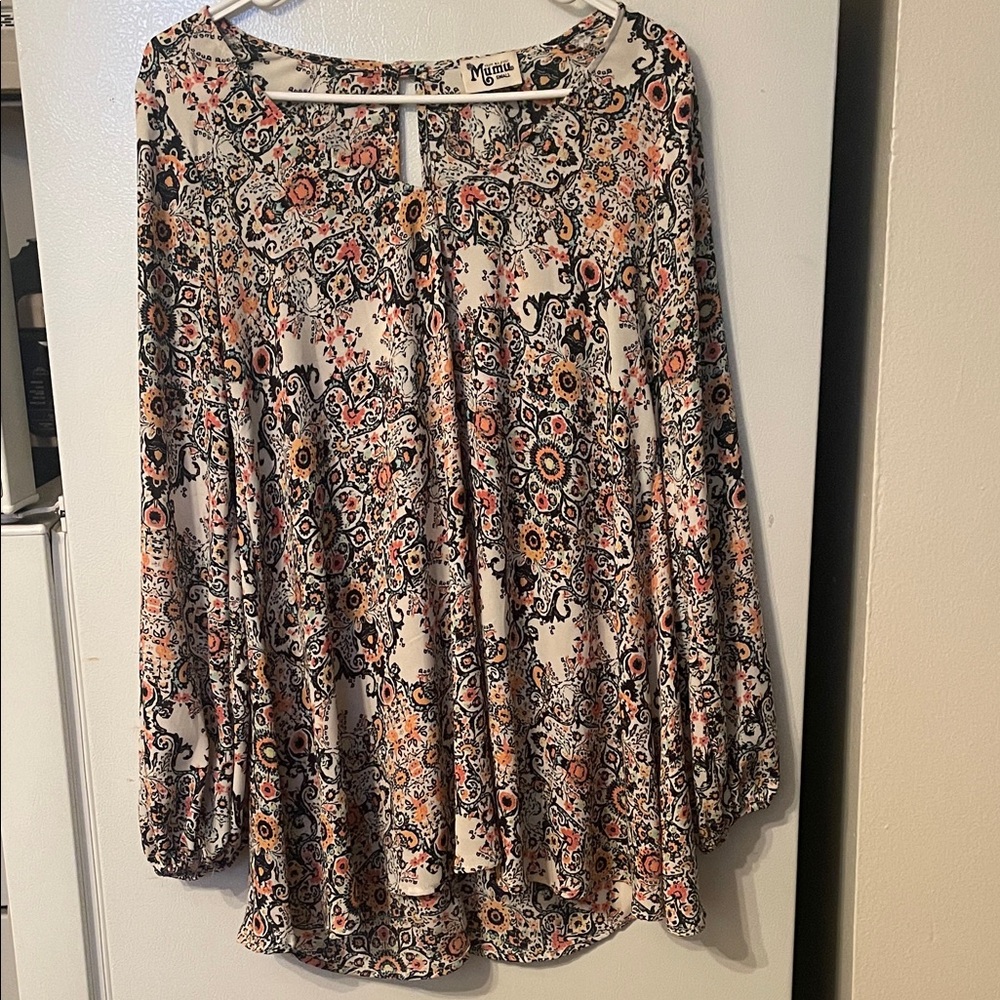 Show‎ Me Your MuMu Small Donna Michelle Whimsical Paisley Long Sleeve Mini Dress